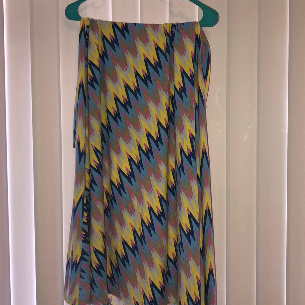 Lularoe M multi colored chevron Maxi skirt